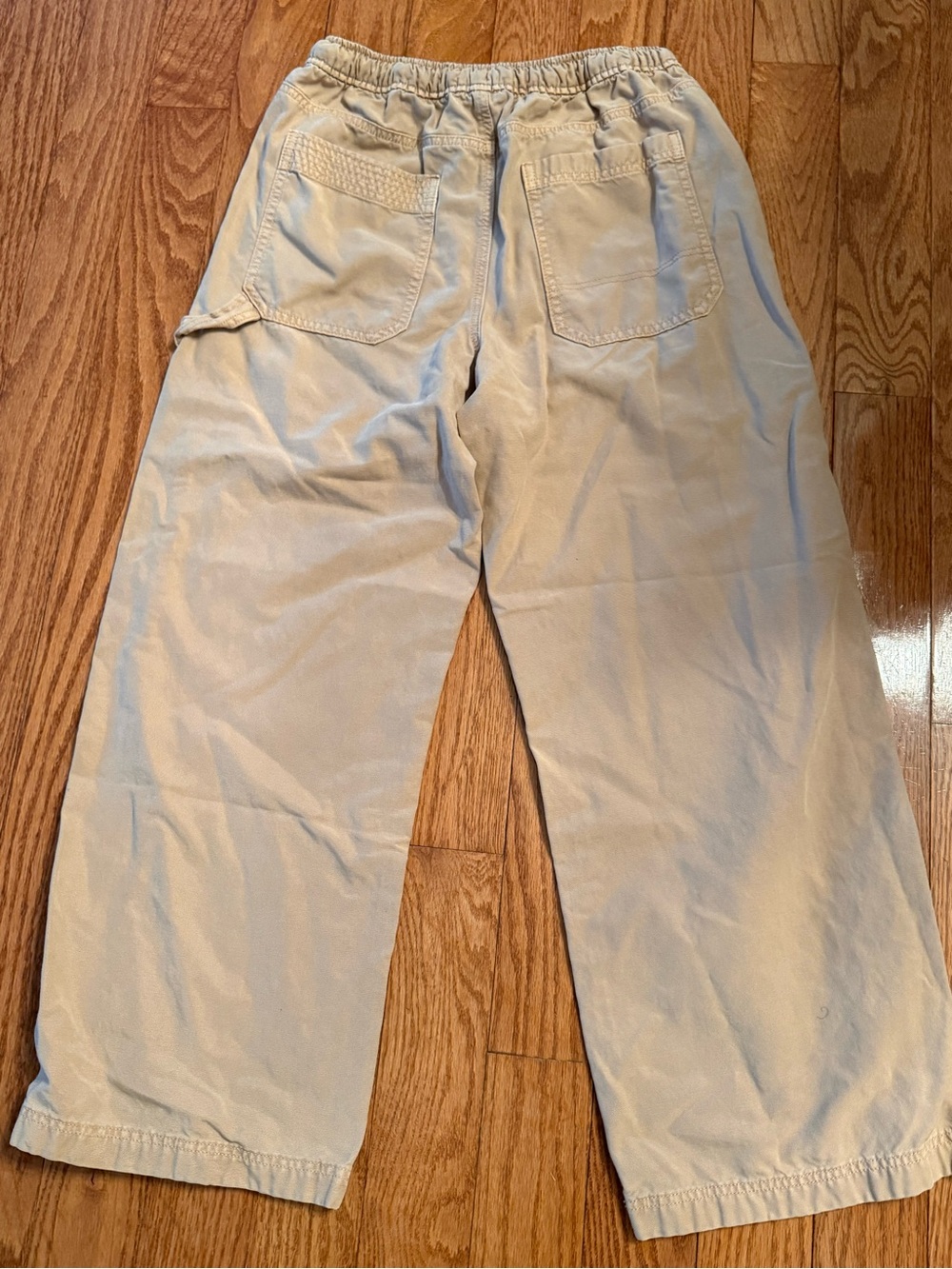 Aerie Workwear Baggy High Waist Drawcord Waist Pants SZ Medium Beige - Picture 3 of 9